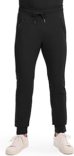 Cherokee Mens Mid Rise Jogger Scrub Pants with Zipper Cargo Pocket 360 Stretch Moisture Wicking PROTX2 Fabric - CK004A