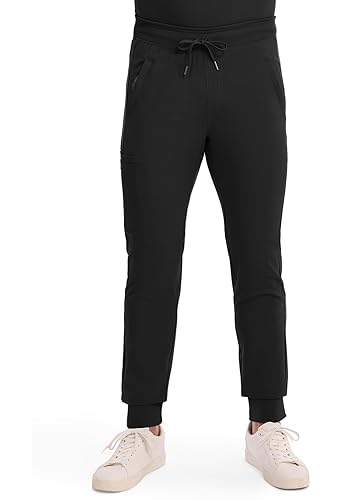 Cherokee Mens Mid Rise Jogger Scrub Pants with Zipper Cargo Pocket 360 Stretch Moisture Wicking PROTX2 Fabric - CK004A