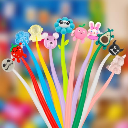 30 Kristalle Gelschreiber Set, Kawaii Gel Stifte Tiere und Blumen, Fidget Pen Kinder, Squishy Stifte für Mitgebsel Kindergeburtstag, Give Aways Kindergeburtstag Gastgeschenke