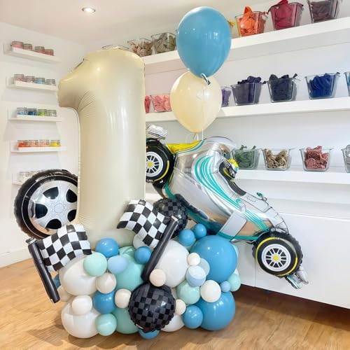 Image of Cream Number 1 Balloons,40 Inch 1 Balloons Giant Helium Foil Mylar Beige 1 Balloon Number for Birthday Party Anniversary Decorations