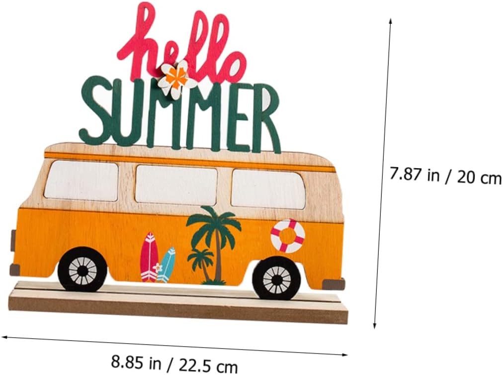 Zerodeko Sets Hawaiian Home Decor Wooden Table Sign Centerpiece Parrot Design Tropical Theme Pcs