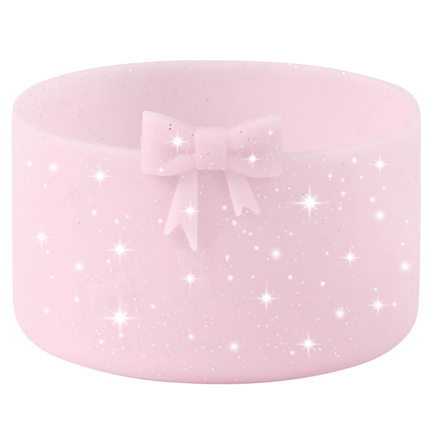 HIUSITY Glitter Bow Silicone Boot for Owala 32oz, Anti-Slip Protective Sleeve Bottom Bumper Protector for FreeSip, Twist, and Flip Stainless Steel Water Bottles Accessories, BPA Free - Pink-image-16