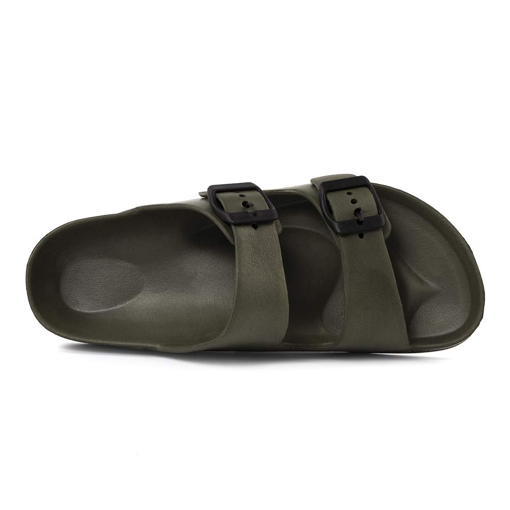 Luffymomo Adjustable Slip on Eva Double Buckle Slides Comfort Footbed Thong Sandals for Womens