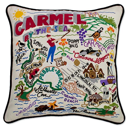 Catstudio Carmel Hand Embroidered Pillow, Decorative Throw Pillow, Souvenir