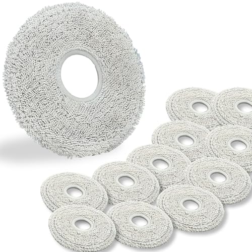 Image of Pymin 12Pcs Mop Pads for Dreame L40 Ultra /X40 Ultra /X50 Ultra /L50 Ultra /L10S Ultra / L10s Pro Ultra Heat /L10S Ultra Gen2 /L40S Ultra /X30 Ultra /L10 Ultra /Mova P10 /P50 Vacuum Robot, Reusable and Washable