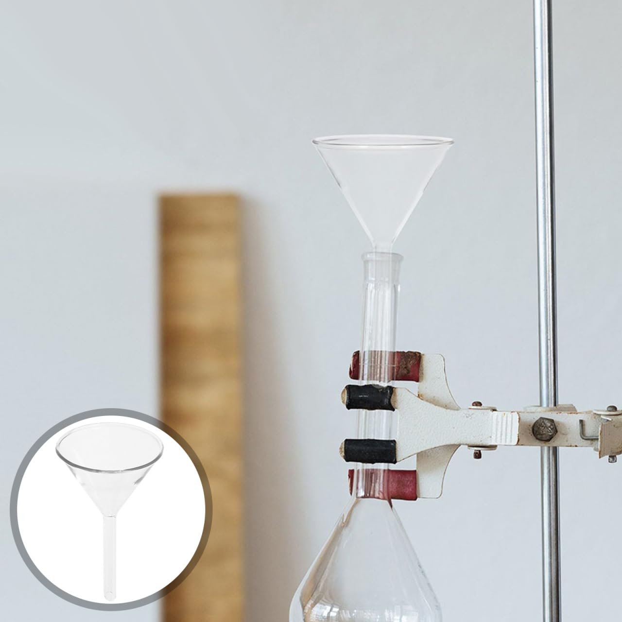 Kichvoe Lot De 3 Entonnoirs En Verre Transparent De Laboratoire Avec Large Ouverture ContrôLe PréCis Pour Filtration Et Remplissage Scientifique Compact Et LéGer