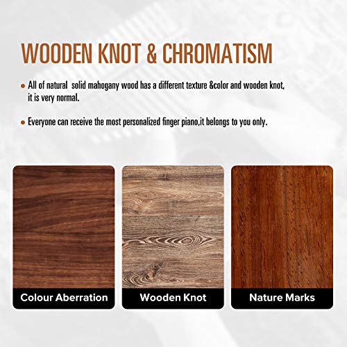 MIFOGE Kalimba Piano de polegar 17 teclas com madeira de mogno, Mbira, caixa protetora à prova d'ág
