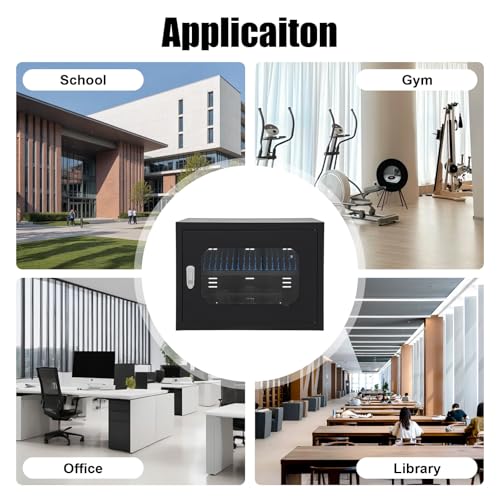 Image of 20-Device Charging Station, Charging Cabinet for Cellphones & Tablet Computers, Rechargeable Cellphone Locker Storage Charging Station, Locking Laptop Storage Box with Cable Management