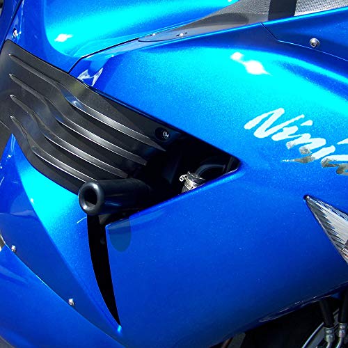 Shogun USA Made Kaw Ninja ZX14 ZX 14 ZX14R 2006 2007 2008 2009 2010 2011 Black No Cut Frame Sliders - 750-4709