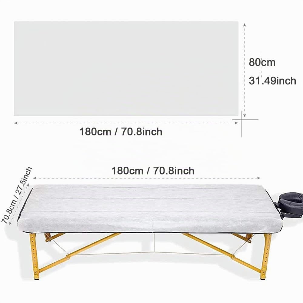 Draps Jetables Tissu Non-tissé 80 x 180cm pour Massage, SPA, Tatouage, Lit, Hôpital