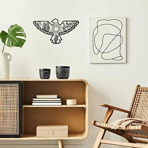 Aztec Eagle Southwest Metal Wall Art Metal Wall Art Outdoor Decor Black Metal Modern Wall Sculpture Artwork For Rustic Farmhouse Cabin Decorations Home Office Wall Decor #TOP3