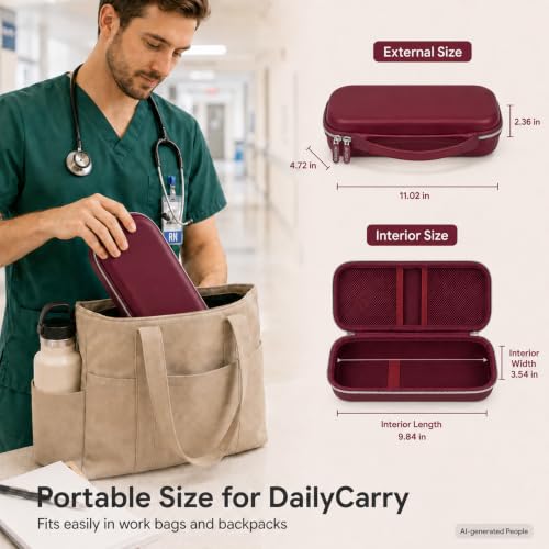 Image of Stethoscope Case for 3M Littmann Classic III Monitoring /Lightweight II S.E /Cardiology IV Diagnostic /for MDF Acoustica Stethoscopes, Holder for Nurse Doctor Essentials & Medical Accessories, Maroon