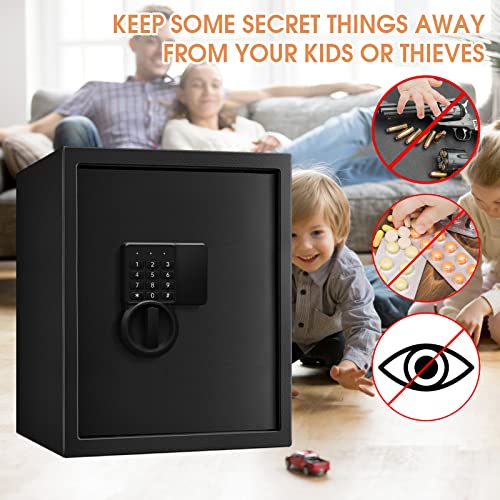 2.2 Cubic Safe Box Fireproof Waterproof, Fireproof Safes For Home With Electronic Keypad & Key, Security Safe Box For Money Firearms Medicine Valuables #TOP6
