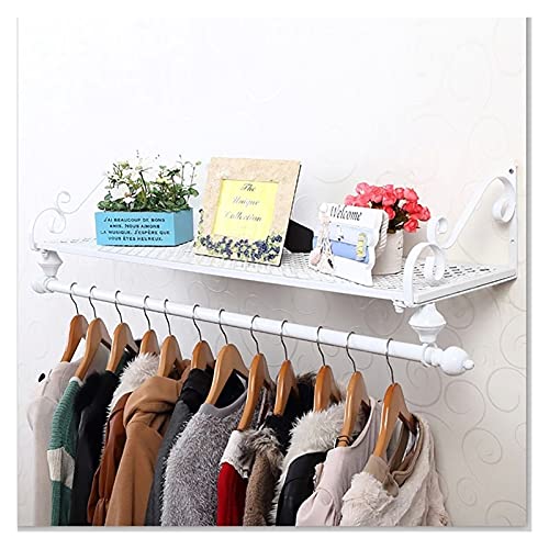 GJymj Garderobenständer, Wandregal für Bekleidungsgeschäfte, Retro-Schmiedeeisen-Seitenaufhänger, 3 Farben (Color : B, Size : 120cm) Cover
