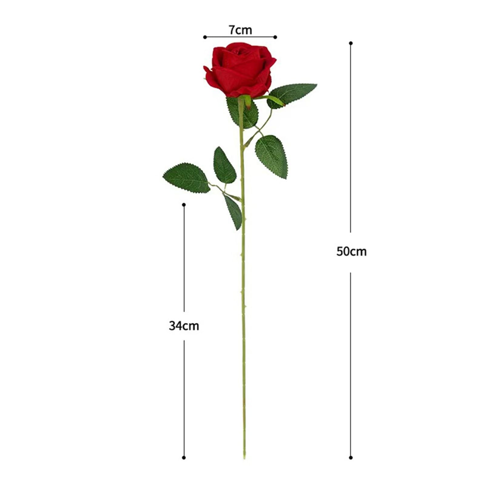 Rtallo de Flor Artificial Verde 1/3/5/10/20 Piezas Rosas Flores Artificiales