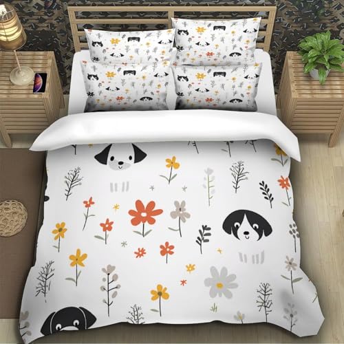 Housse de Couette Chien Parure de Lit 3D Imprimée Fermeture Éclair - 5