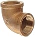 Anderson Metals Brass Pipe Fitting, 90 Degree Elbow, 3/4" Female