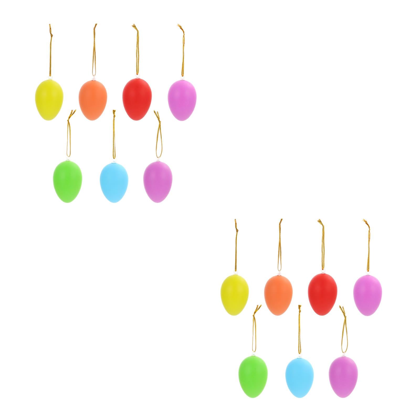 BESTOYARD 96stücke Bunte Kunststoff-Ostereier Zum Aufhängen Dekorative Eier Für Frühlings Und Osterfeiern Als Hängende Ornamente Für Zuhause Und Veranstaltungen