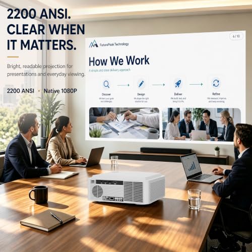 1500 ANSI 4K Decoding Projector with WiFi and Bluetooth, DESS Movie Home Theater Projector With Auto Focus & Keystone, Hidden Adjustable E-Bracket,Outdoor Proyector With Official Built-in Apps,C5 Pro — view 3