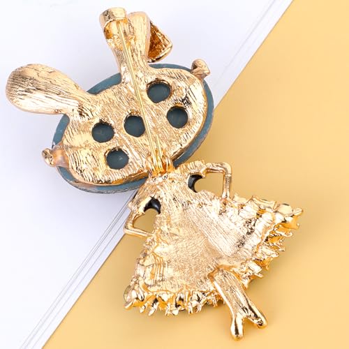 Image of Rhinestone Lady Rabbit Brooch Dainty Cute Christmas Jewelry Crystal Easter Bunny Lapel Pin Party Costume Accessories Gift for Souvenir Honors Day Graduation