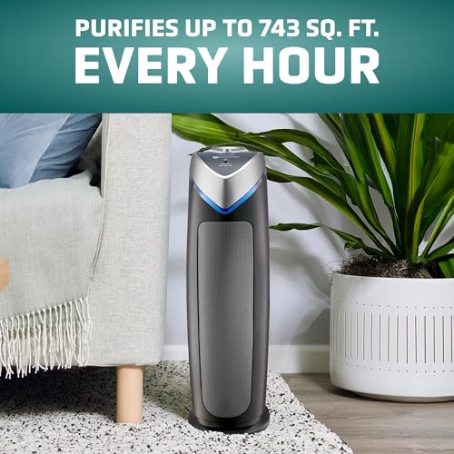 7. GermGuardian 4-In-1 HEPA Air Purifier – UV-C Light, Odor Reduction, 743 sq. ft. Coverage