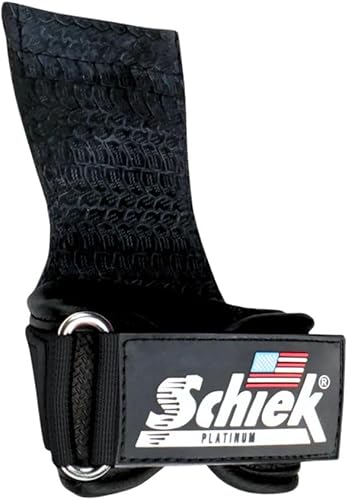 Schiek Sports Model 1907 Platinum Edition Ultimate Grips - Correas de levantamiento de pesas 3 en 1, muñequeras y almohadillas de agarre, control