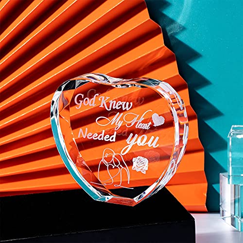 Love Gifts For Her On Anniversary, K9 Crystal Ornament Sign Engraved Loving Quotes, Glass Plaque Romantic Keepsake Presents For Wife Husband #TOP1