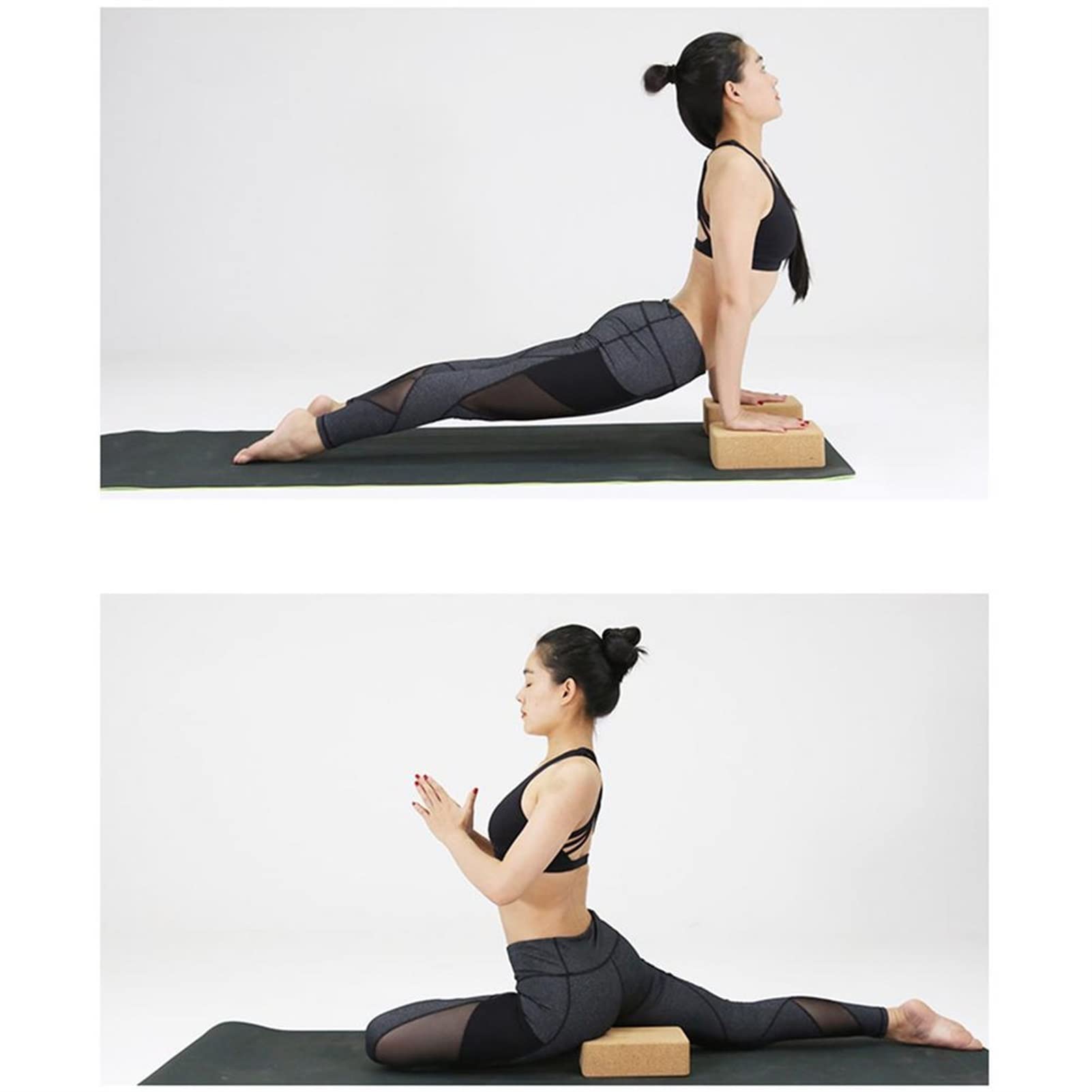 JINGYAN Bloques de yoga Gimnasio Fitness Herramienta de yoga Bloque corcho Pilates Espuma espuma Hogar Estiramiento Ejercicio Entrenamiento Culturismo Equipo aptitud