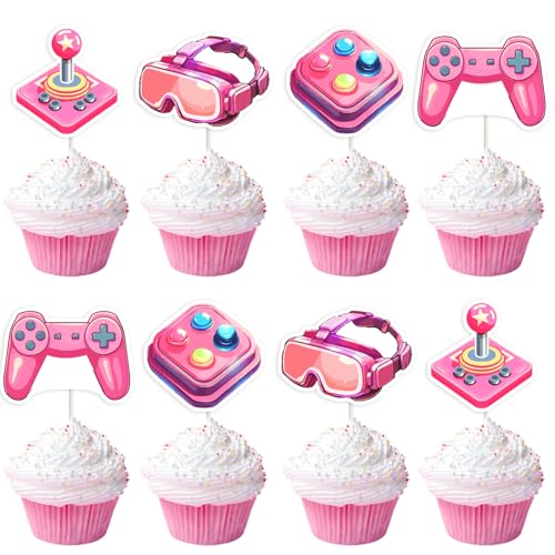 Décorations de gâteaux jeu vidéo pour cupcakes et buffet d'anniversaire