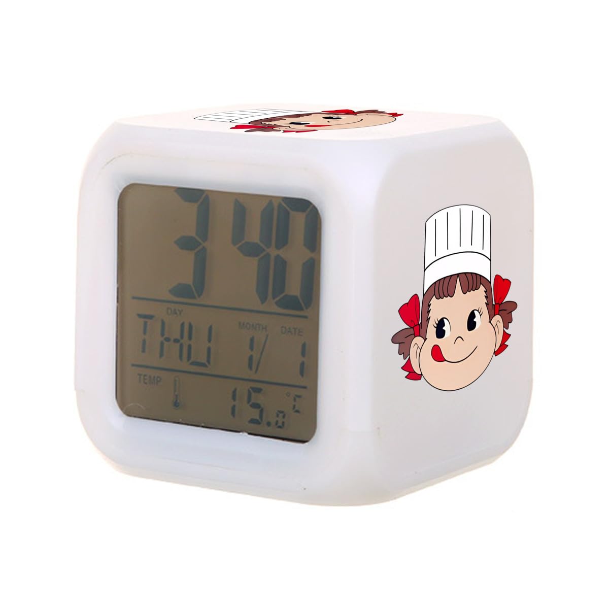 Amazon.co.jp: 目覚まし時計 LEDカラフル ペコちゃん 目覚ましライト