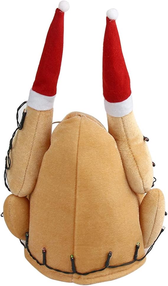 Christmas Hats Light-Up, Plush Turkey 