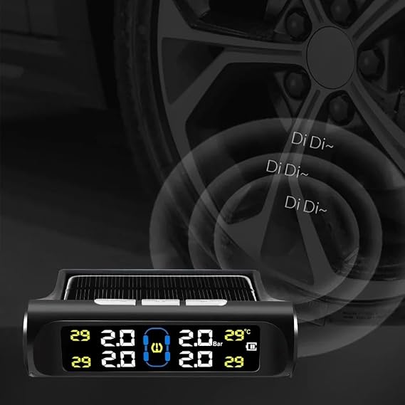 Tpms Intelligent Solar Tyre Pressure Monitoring System Parking Sensors For Cars Temperature Tire Air Gauge