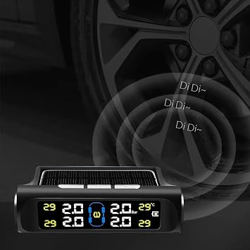 Tpms Intelligent Solar Tyre Pressure Monitoring System Parking Sensors For Cars Temperature Tire Air Gauge
