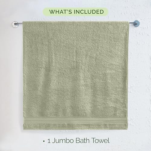 Image of Elegant Comfort Three Line Popcorn Towel Set for Bathroom 35 x 70 inches, Premium Hotel Quality 1-Pack Jumbo Towels, 100% Turkish Cotton, Soft and Durable, Quick Dry and Highly Absorbent, Jade Green