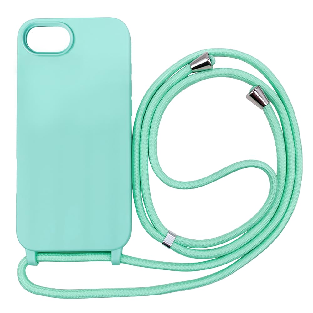 Funda Compatible con iPhone 16(6.1"),Ajustable Collar Correa de Cuello Cordón Cuerda Carcasa TPU Bumper Silicona Skin Caso para iPhone 16(6.1")-Rojo — view 37
