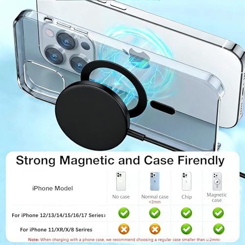 Magnetic Wireless Charger Apple Mag-Safe Charger,[Apple MFi Certified] iPhone Charger Block&15W 3FT Wireless Charging Pad for iPhone 17 Pro Max/17 Pro/17 Air/17/16/15/14/13/12,AirPods Pro 3/2(Black) - image 3