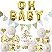 Babyparty Deko Neutral Oh Baby Girlande Tortendeko Babyparty Oh Baby Deko Luftballoons Set für Taufe Deko Baby Shower Dekoration