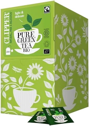 Clipper Organic Pure Green Tea, 250 Bags, Individually Wrapped