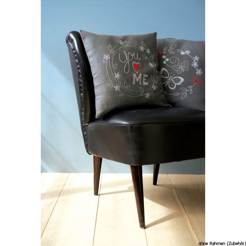 Vervaco Embroidery Kit: Cushion: You and Me, Acrylic NA, 40 x 40cm, N\a - Image 4