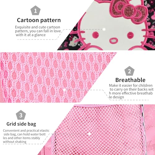 Cute Backpack, 14 Inch Large Capacity Nurse Bag Bookbag, Waterproof Casual Anime Daypack for Travel (Black)3