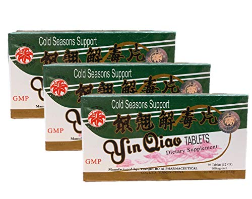 New Green Nutrition Yin Qiao Yin Chiao Chieh Tu Pien Extra Strength 600MG (96 Tablets) - 3 Bottles
