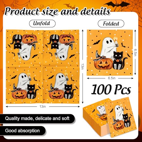 Servilletas de mano para fiesta y hogar con motivos de Halloween 2