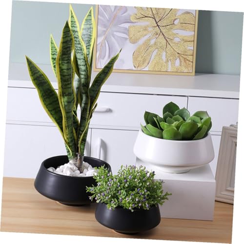 Pot de fleurs en céramique noir 6 pouces design simple et finition durable - 4