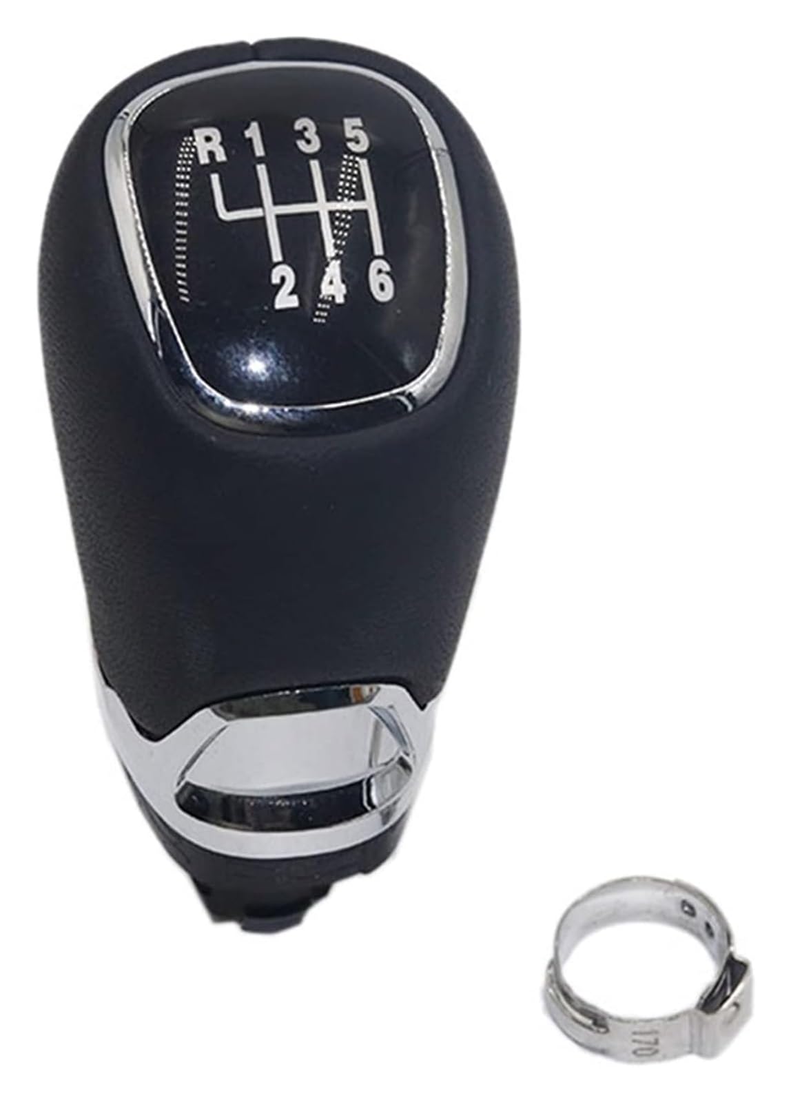 Jsrvqkms 6Speed Car Gear Knob For Skoda For Fabia 2 Ii Mk2 For Combi For Scout 2007-2014 Car Gear Shift Knob Silver Leather Lever Gaitor(6Speed)