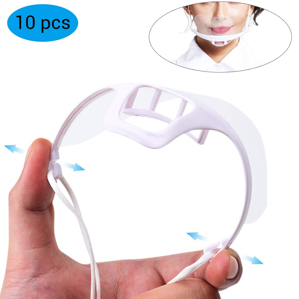 Bouclier Visage, 10 pcs Transparent Clairette Anti-buée Demi-écran Visage Horeca Chef Vizier, Anti-Splash et salive Protection Films Nourriture Protection En Plastique Visage Horeca Chef