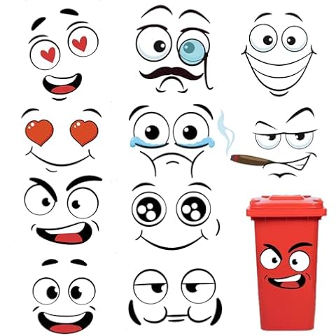10 Sheets Decorative Wheelie Bin Stickers Cover