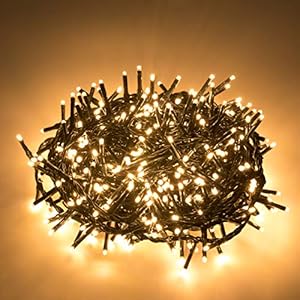 500 LED 49ft Christmas Cluster Lights String Lights Decoration for Home Garden Wedding Party Xmas Tree Bedroom Indoor Outdoor Decor Warm White