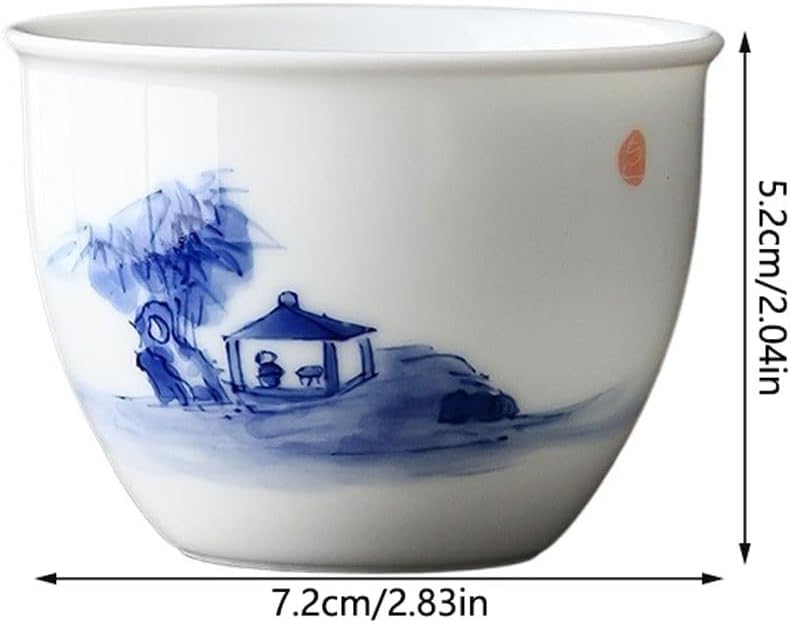 GSOUL Kungfu Tea cup Chinese Office Tea Drinking Cup Hand-painted House Ceramic Host Personal Jar Small Tea Cups