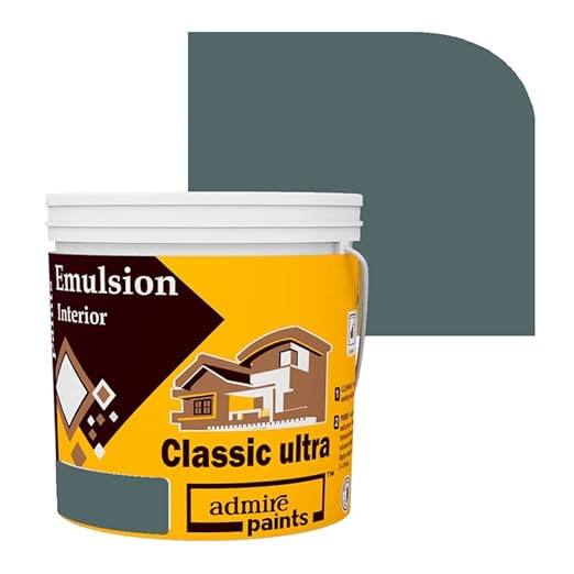 Classic Ultra Acrylic Waterbase Interior Emulsion Paint - Matt Finish, Excellent Hiding, Anti Bacterial, Water & Alkali Resistant, Eco Friendly Emulsion-INKY SEA*(4Liters)