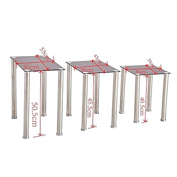 Redd Royal Tempered Glass Nest Of 3 Coffee Table Australia | Ubuy